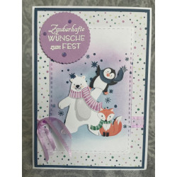 Karte lustige Wintertiere 1